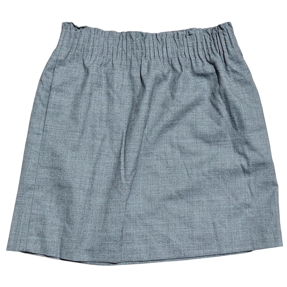 J. Crew Gray Mini Skirt Size 2 Wool Blend Career Wear Stylish Classic Preppy